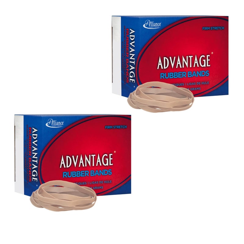 Alliance (2-Pack) Alliance Rubber 26649 Advantage Rubber Bands, Size #64, 1/4 lb Box Contains Approx. 80 Bands (3 1/2" x 1/4", Natural Crepe) - Image 1